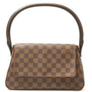 Louis Vuitton Looping hand Shoulder Bag Damier Ebene Leather Brown